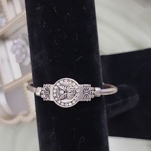 Silver/copper tone angle bracelet